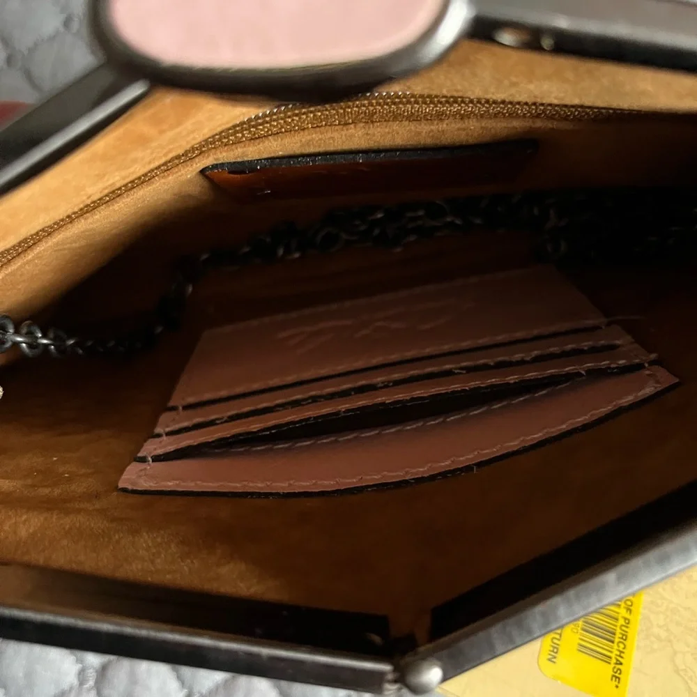 Patricia Nash coral pink clutch: crossbody - Picture 8 of 10